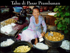 Tofu at a market in Prambanan